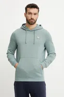 Bavlněná mikina Puma pánská, zelená barva, s kapucí, hladká, 684728