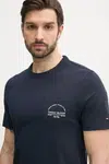 Bavlněné tričko Tommy Hilfiger tmavomodrá barva, s potiskem, MW0MW38623