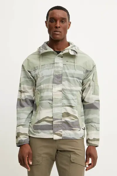 Outdoorová bunda Columbia Challenger Novelty Windbreaker zelená barva, 2116981