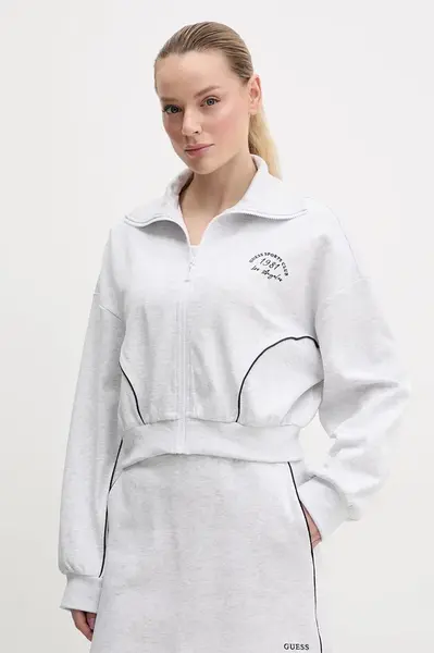 Mikina Guess NIGELLA dámská, šedá barva, s aplikací, V5GQ04 KCS01