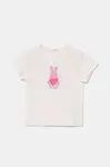 Dětské bavlněné tričko United Colors of Benetton růžová barva, 3I1XA1067
