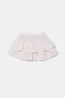 Dětská lněná sukně United Colors of Benetton růžová barva, mini, áčková, 4Q1NG0010