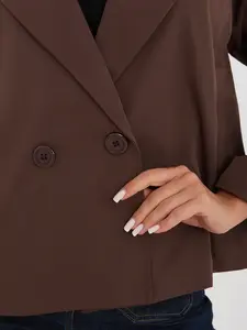 Hnědý dámský oversize kabát