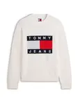 Tommy Jeans Sveter  tmavomodrá / jasne červená / biela
