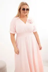 Šaty Kesi Plus-Size s V-výstřihem a řaseným pasem