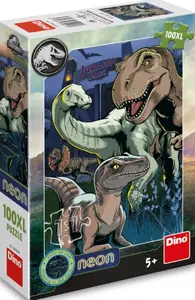 Puzzle XL neon Jurský svět 100 dílků (poškozená)