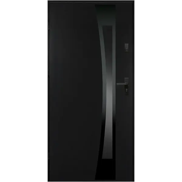 Vchodové dveře Asteria 90 L tmavý antracit černá inox/grafitová