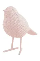 Dekorativní figurka Present Time Statue Knitted Bird Small růžová barva
