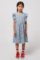 Dětské bavlněné šaty Bobo Choses Morning Egg modrá barva, mini, 125AC143