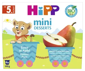 Hipp BIO Mini dezert Jablka s hruškami 4x100 g