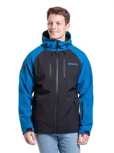 Meatfly pánská softshell bunda Rasmussen Ocean Blue/Black | Černá | Velikost XL