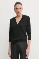 Svetr z vlněné směsi Liu Jo dámský, černá barva, TA5153 MS025