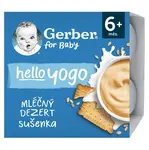GERBER Hello yogo mliečny dezert sušienkový 6m+ 4 x 100 g