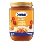 SUNAR Príkrm bolonskej špagety s hovädzím mäsom 8m+ 190 g