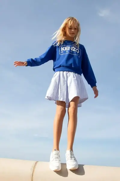 Dětská sukně Karl Lagerfeld modrá barva, mini, áčková, Z30446