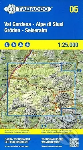 Val Gardena Alpe di Siusi (Mapa na hárku, zložená)