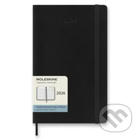 Moleskine – 12-mesačný mesačný diár 2026 - čierny (stredný, mäkká väzba)
