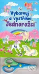 Vybarvuj a Vystřihni: Jednorožci (modrá)