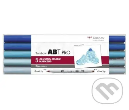 Tombow Obojstranná liehová fixka ABT PRO - Blue colors 5 ks