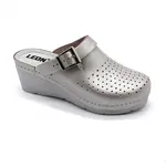 Leon 1000 Dámska zdravotná celokožená obuv - Klinový opätok 39 - 25cm, perla, 6,5 cm