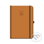 Týždenný diár s gumkou FLORENCIA 2026 (hnedý) (12-mesačný, týždenný, A5, elastické zatváranie, pútko na pero)