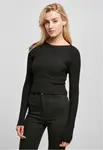 Women's sweater with short rib knit - black