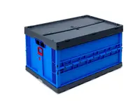 5 ks - Skládací přepravka modrá 60x40x42 s víkem