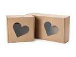 25 ks - Dárková krabice s průhledným víkem ve tvaru srdce 200x200x100