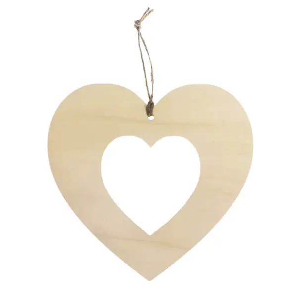 MOVEO Drevené výseky na dekorovanie srdce 4ks-MOVEO