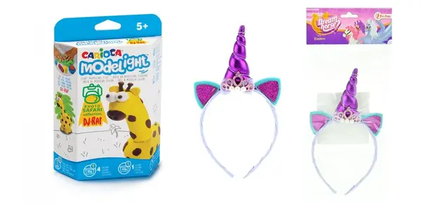 Čelenka jednorožec-Toi Toys + Modelovacia sada Carioca safari zvieratá