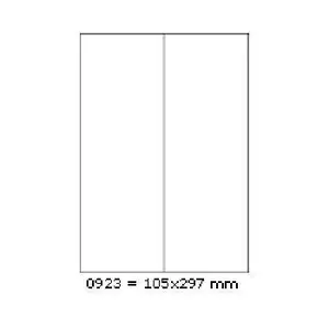 Samolepiace etikety 105 x 297 mm, 2 etikiety, A4, 100 listov