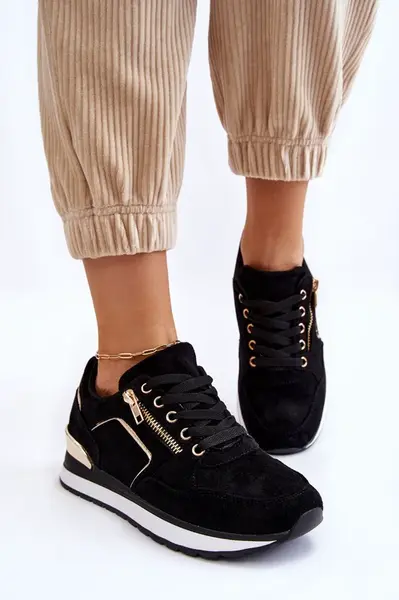 PG1 Semišové Sportovní Boty Na Platformy Černá Riverside