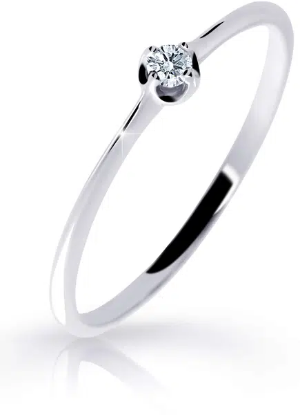 Cutie Diamonds Jemný prsteň z bieleho zlata s briliantom DZ6729-2931-00-X-2 55 mm