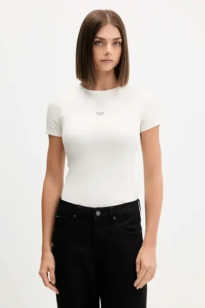 Tričko Guess Jeans dámské, béžová barva, W5BP45 KA0H1