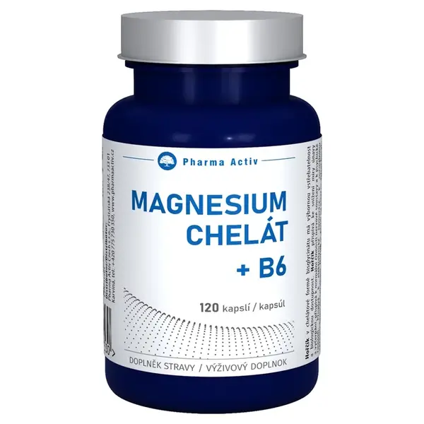 PHARMA ACTIV Magnesium Chelát + B6 120 kapsúl