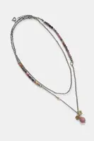 Ručně vyrobený náhrdelník z pozlaceného stříbra s rubínem a turmalínem Answear.LAB