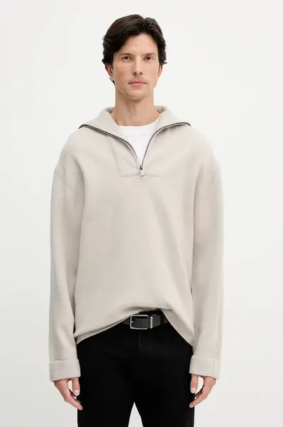 Vlněný svetr Emporio Armani pánský, béžová barva, EM002052 AF18104