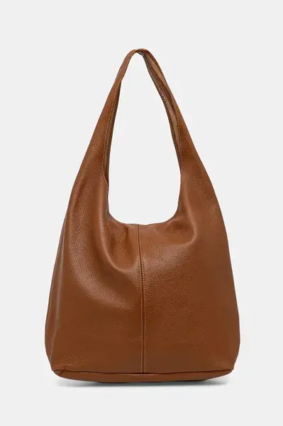 Kožená kabelka Answear.LAB hnědá barva