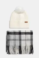 Čepice a šála Barbour béžová barva, LGS0054