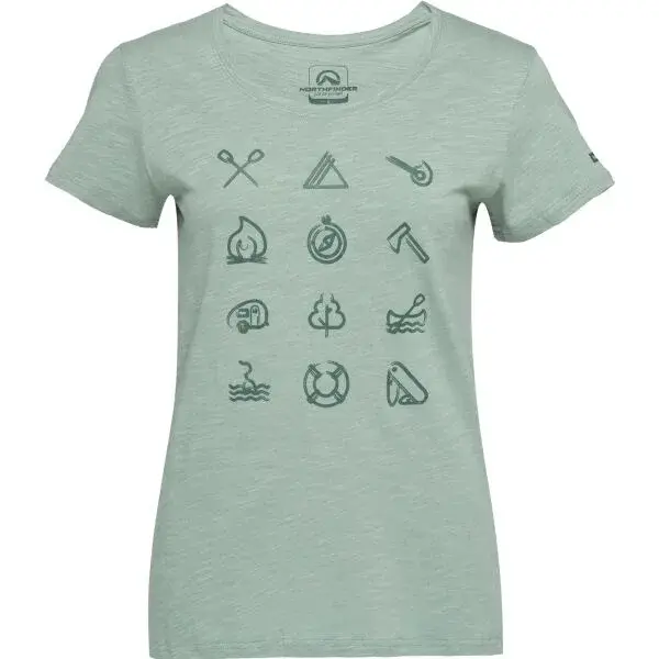 Northfinder CANDICE Dámské outdoorové triko, světle zelená, velikost