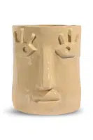 Květináč Byon x Emma Widell, Facy 22 cm L béžová barva
