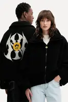 Fleecová mikina Barrow černá barva, vzorovaná, F5BWWOJK102