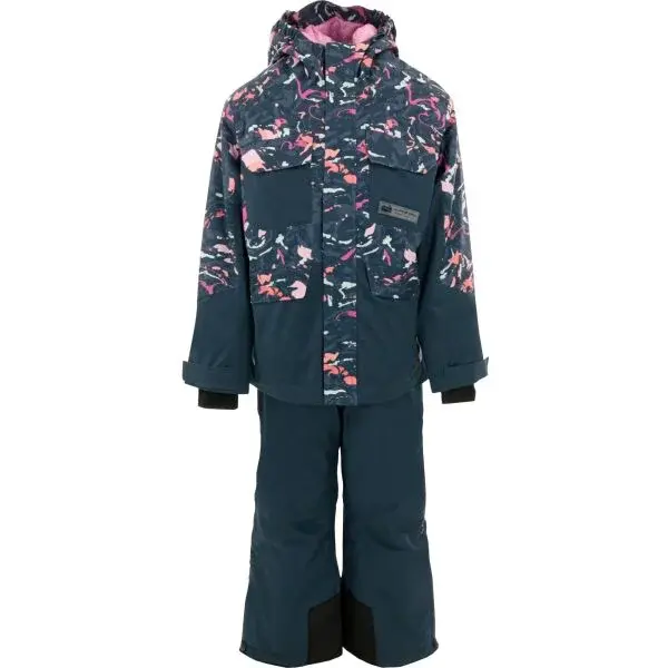 ALPINE PRO SCEDO Dětský lyžařský set, tmavě modrá, velikost 116-122