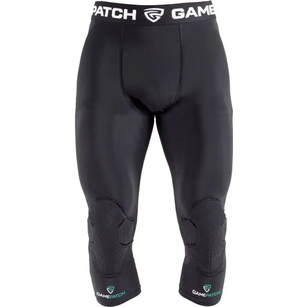 GAMEPATCH TIGHTS 3/4 WITH KNEE PADDING Kompresní unisex legíny, černá, velikost