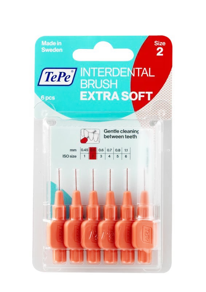 TEPE Extra soft Medzizubné kefky 0,5 mm svetločervené 6 ks