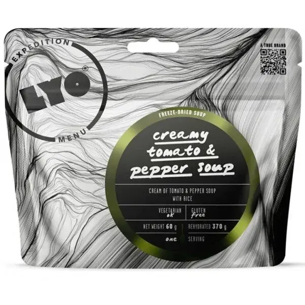 LYO KRÉMOVÁ RAJSKÁ POLÉVKA S PEPŘEM A RÝŽÍ Expediční strava, dummy, velikost