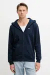 Mikina Tommy Jeans zelená farba, s kapucňou, jednofarebná, DM0DM20743