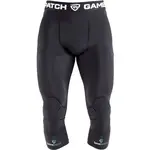 GAMEPATCH TIGHTS 3/4 WITH KNEE PADDING Kompresní unisex legíny, černá, velikost JUNIOR