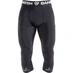 GAMEPATCH TIGHTS 3/4 WITH KNEE PADDING Kompresní unisex legíny, černá, velikost