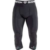 GAMEPATCH TIGHTS 3/4 WITH KNEE PADDING Kompresní unisex legíny, černá, velikost